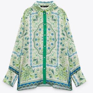 Zara FLOWY PRINTED SHIRT